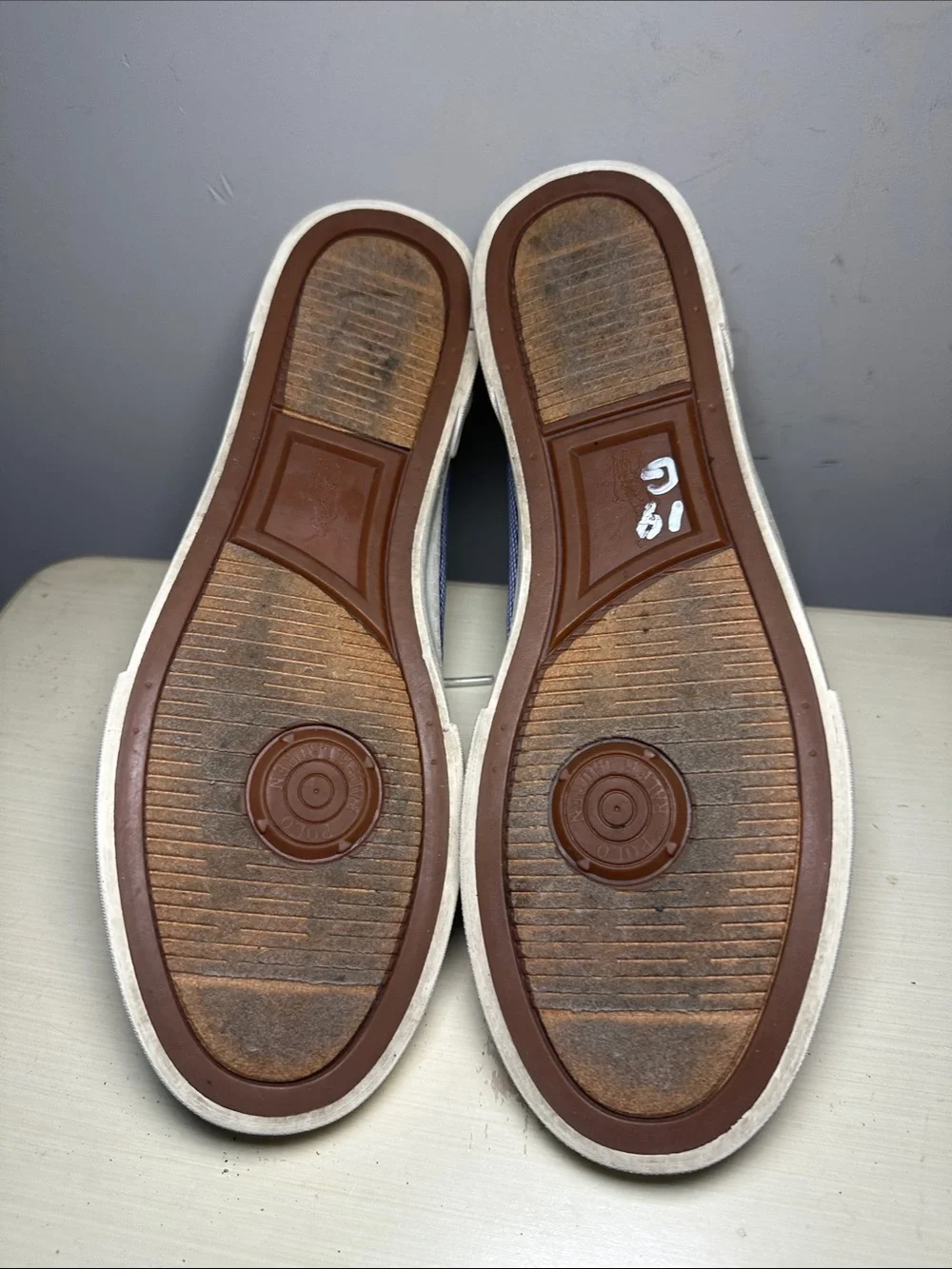 Polo Ralph Lauren Lander mini gingham Navy and Light Blue Canvas Boat Shoes